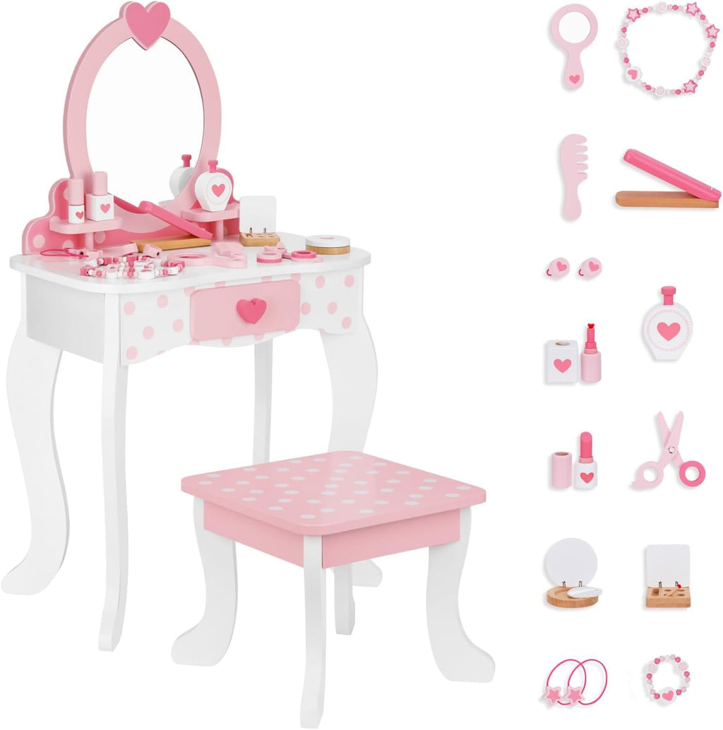 Pink Heart Kids Vanity Set