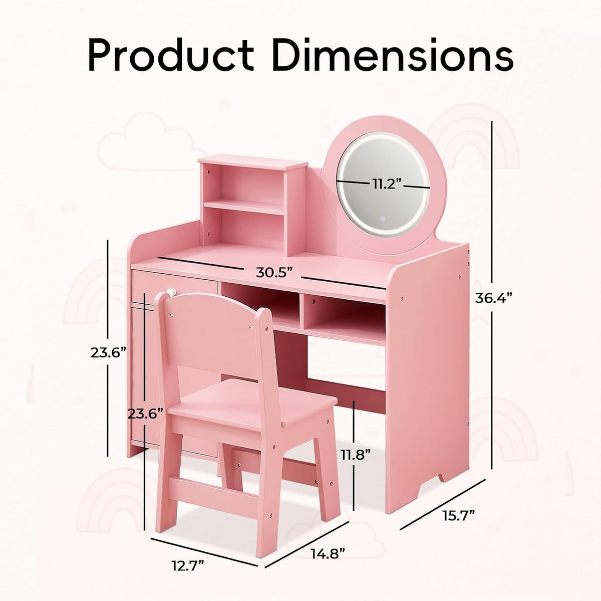Pink Kids Vanity Set