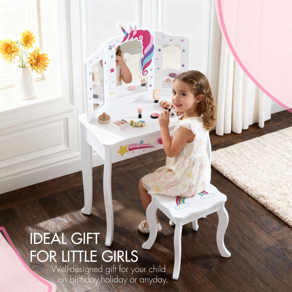 Kids Wooden Princess Vanity Set