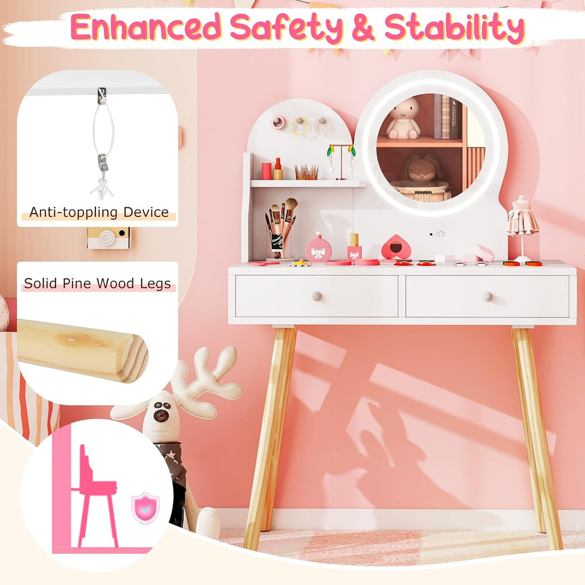 White Kids Vanity Set