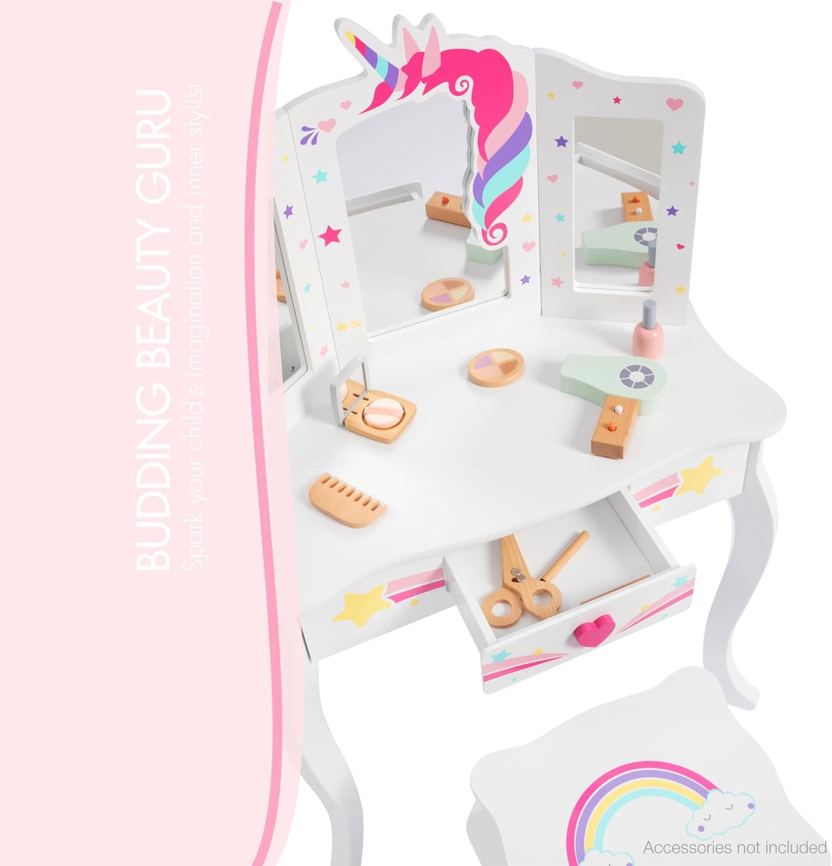 Kids Wooden Princess Vanity Set