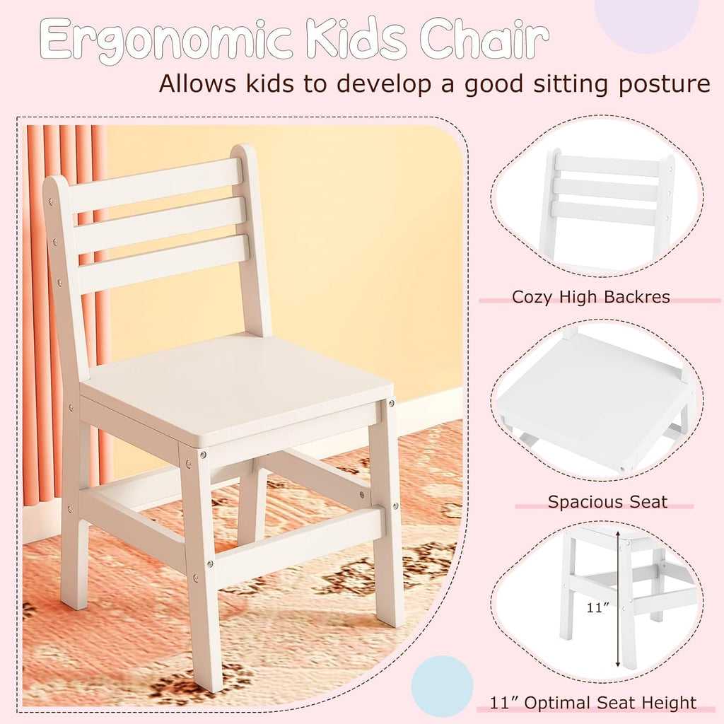 White Wooden Kids Vanity Set