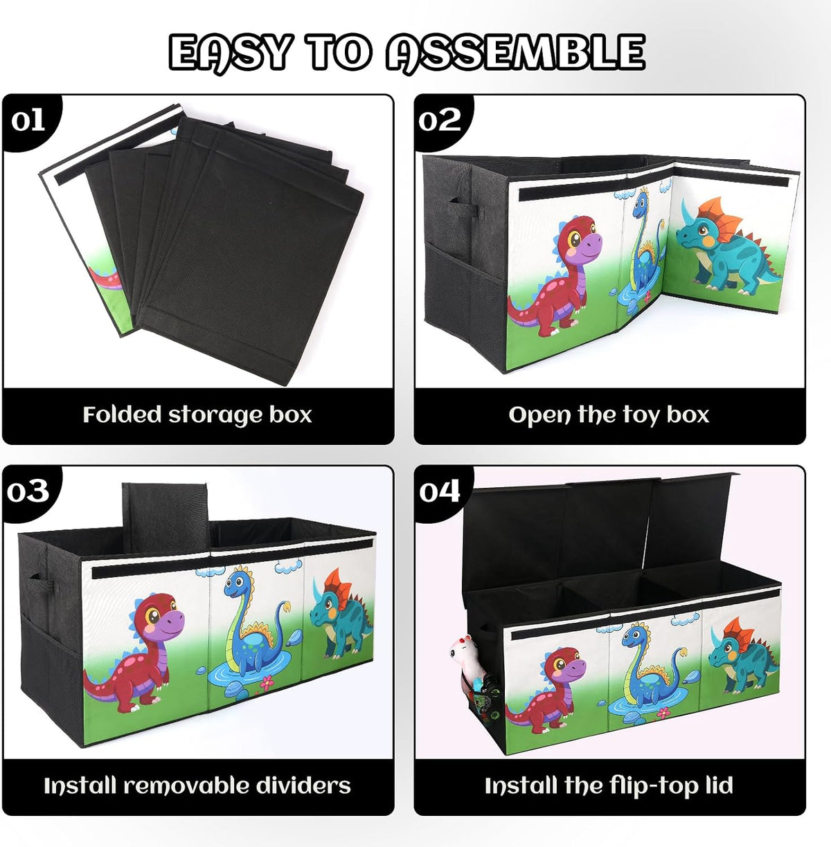 Large Divided Foldable Toy Storage Chest