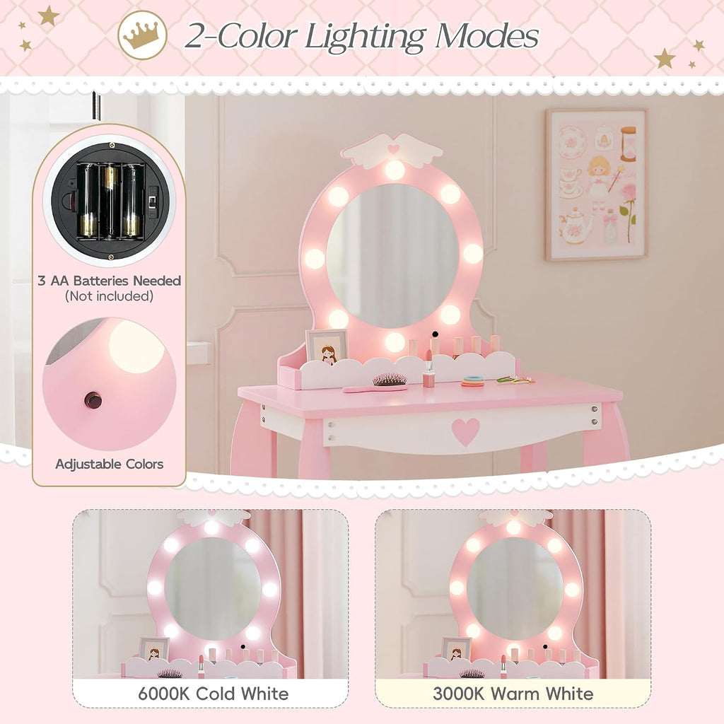 Pink Wing Kids Vanity Set