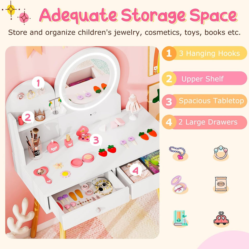 White Kids Vanity Set