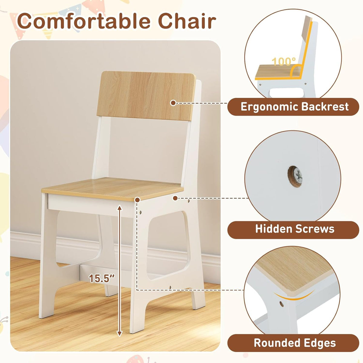 White Kids Desk Chair Set
