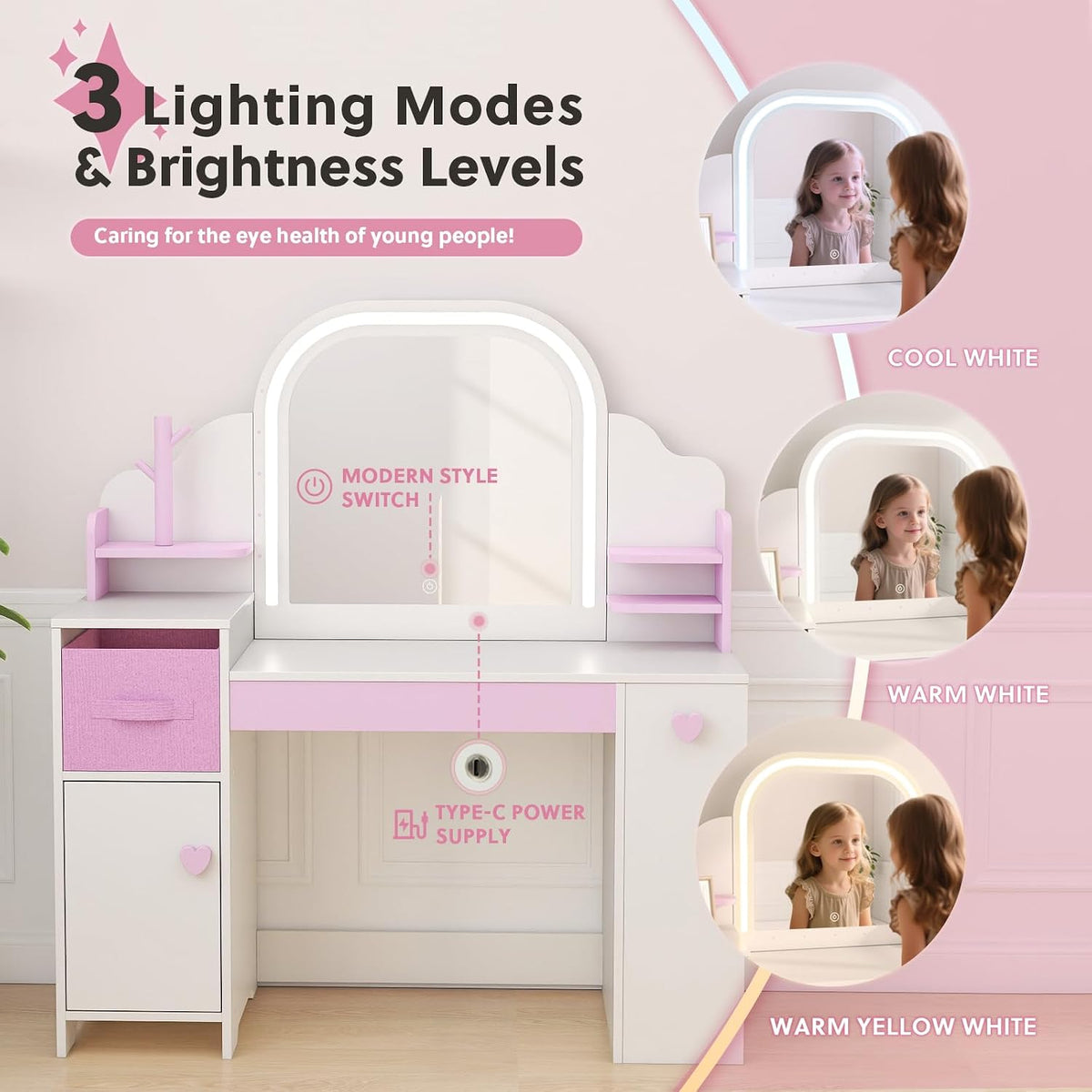 3 in 1 Kids Vanity Set
