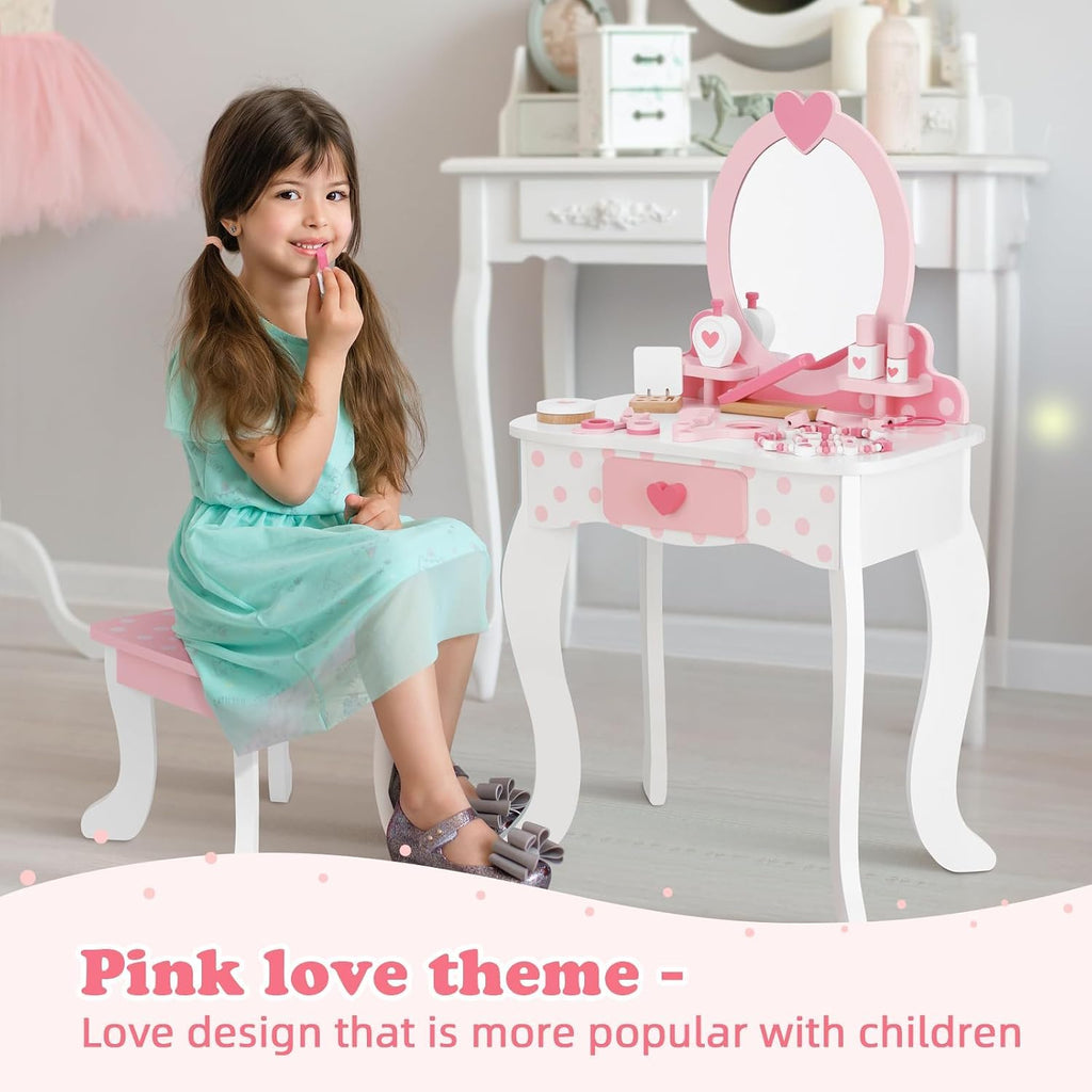 Pink Heart Kids Vanity Set