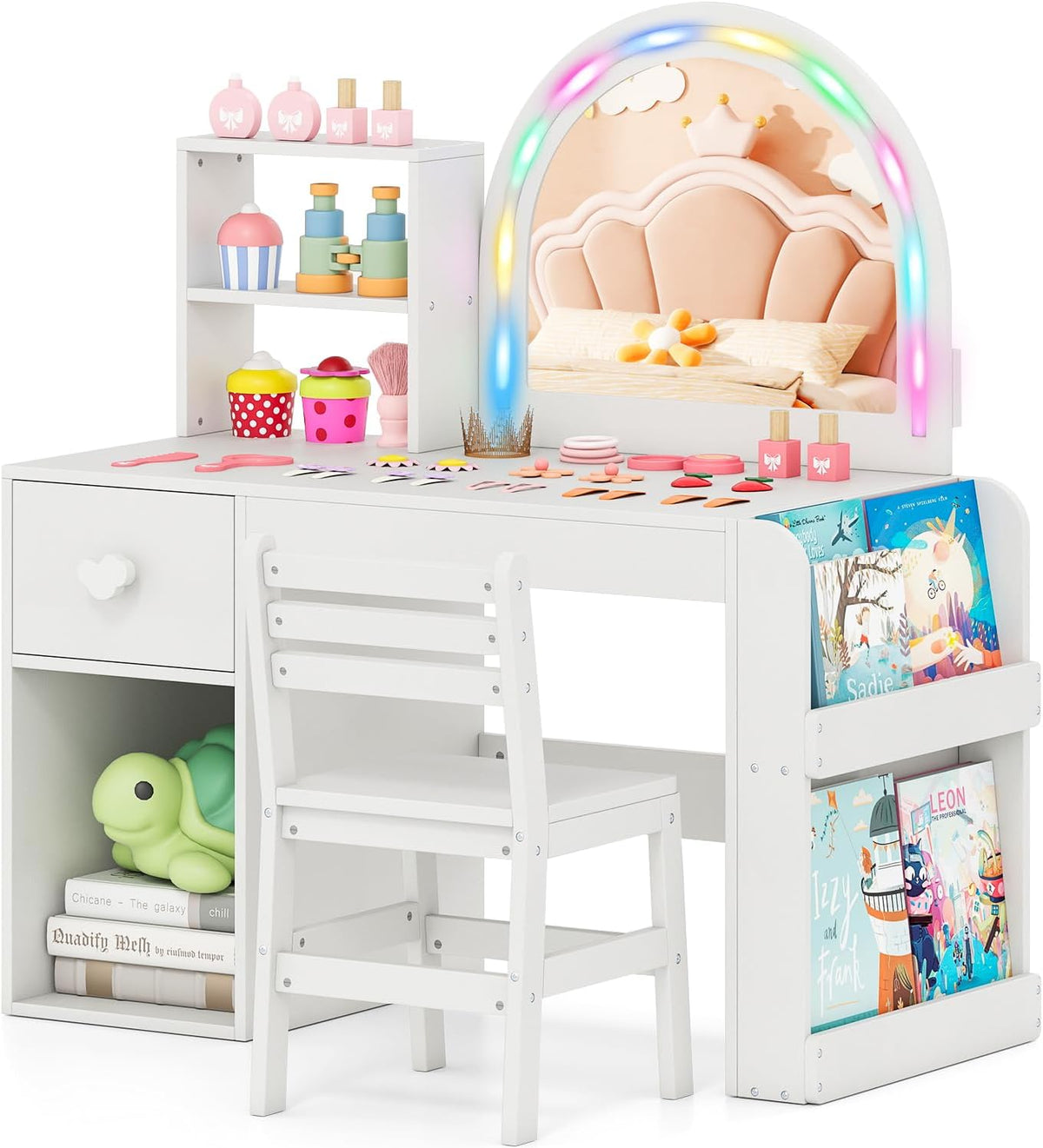 White Wooden Kids Vanity Set