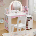 White Multi-Shelf Kids Lighted Vanity Set