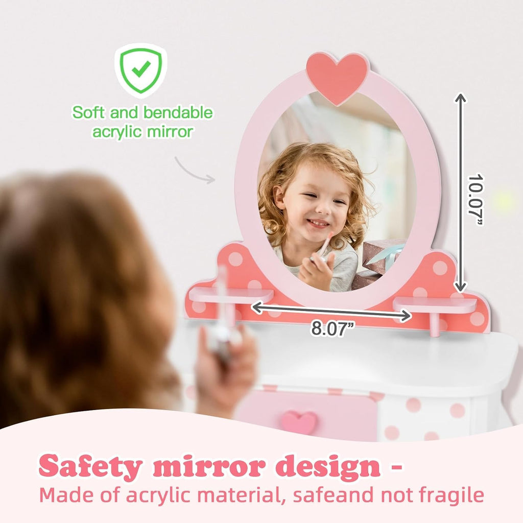 Pink Heart Kids Vanity Set