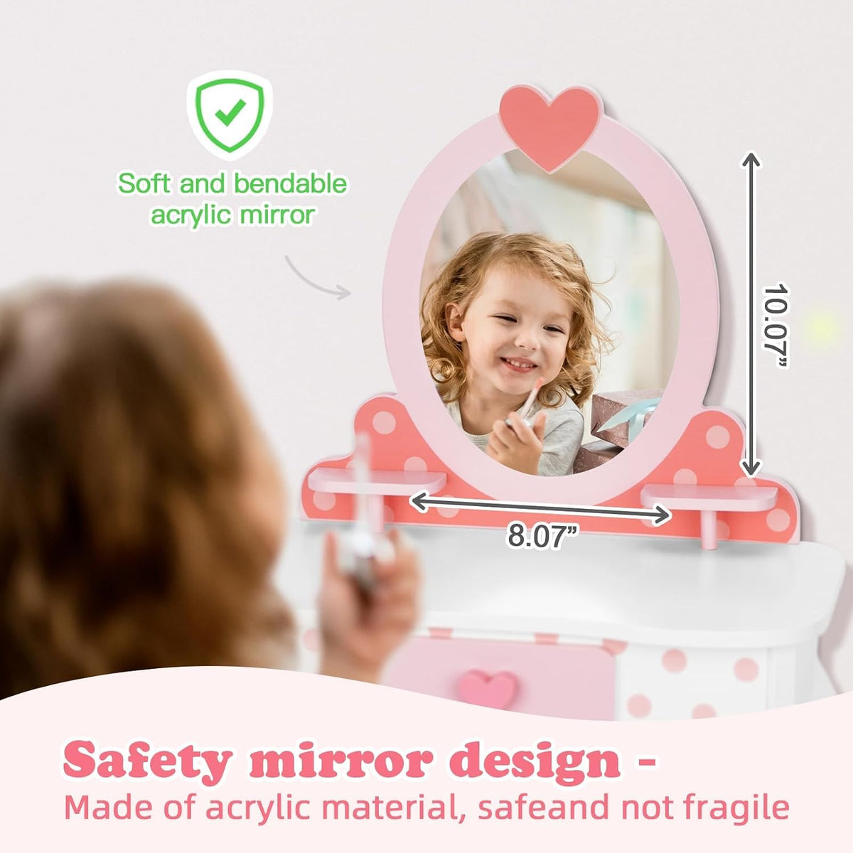Pink Heart Kids Vanity Set
