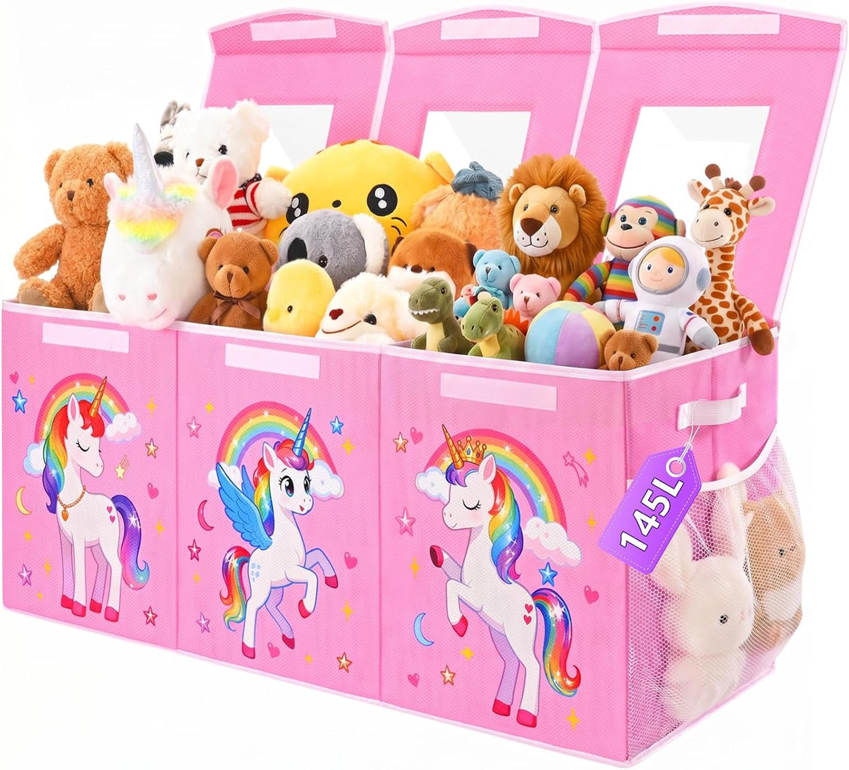 Pink Divided Foldable Toy Chest