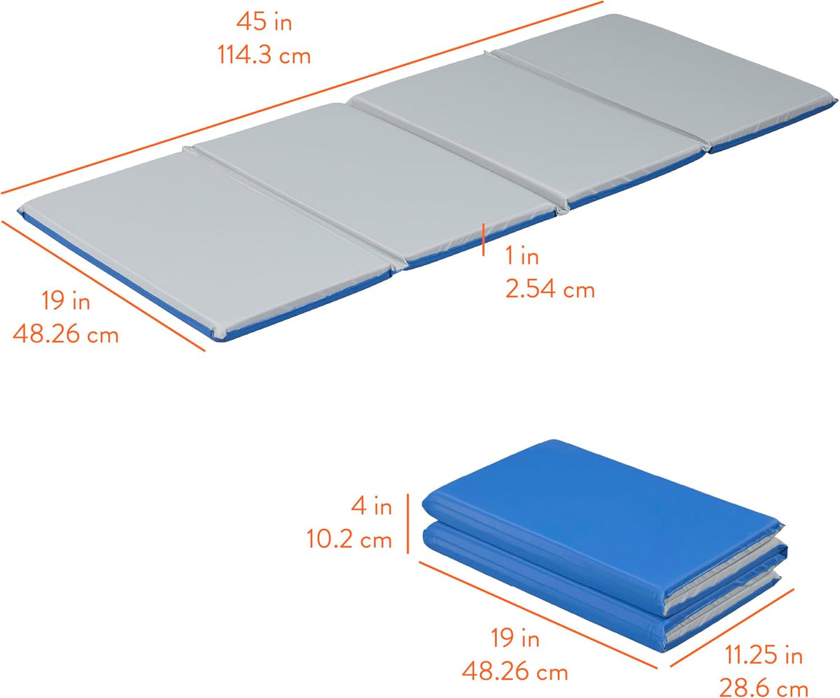 Blue Grey Foldable Kids Nap Mat