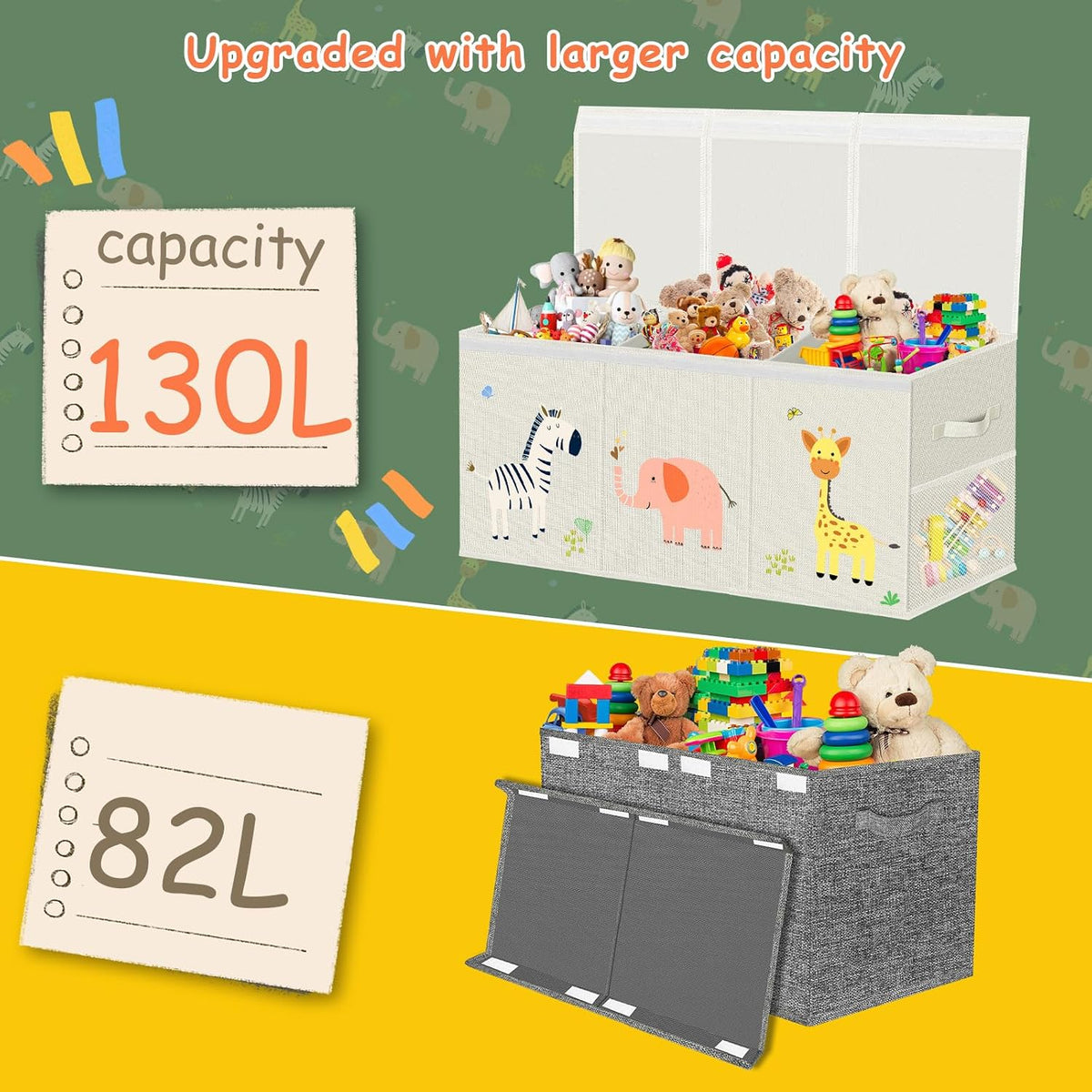 Large Foldable Kids Storage Toy Box