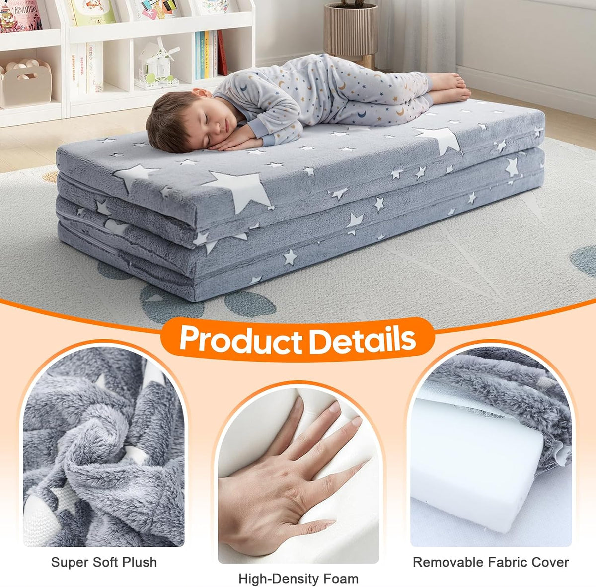 Grey Star Foldable Floor Mattress