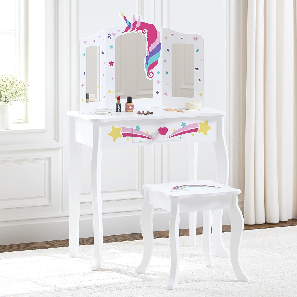 Kids Wooden Princess Vanity Set