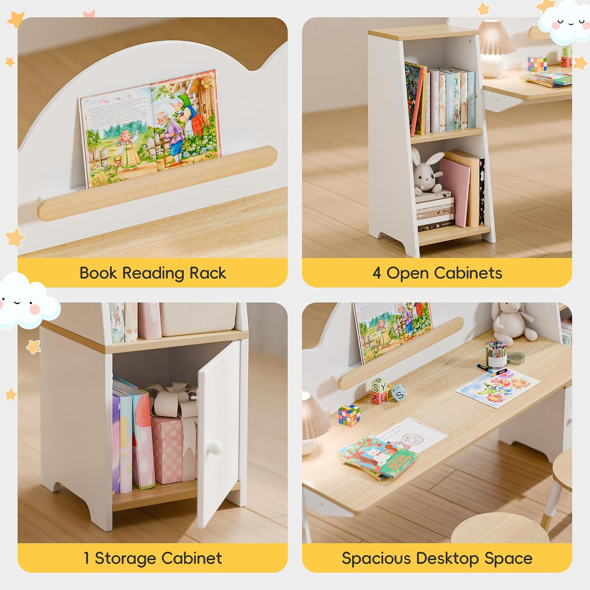 Cloud Dual Kids Study Desk Set
