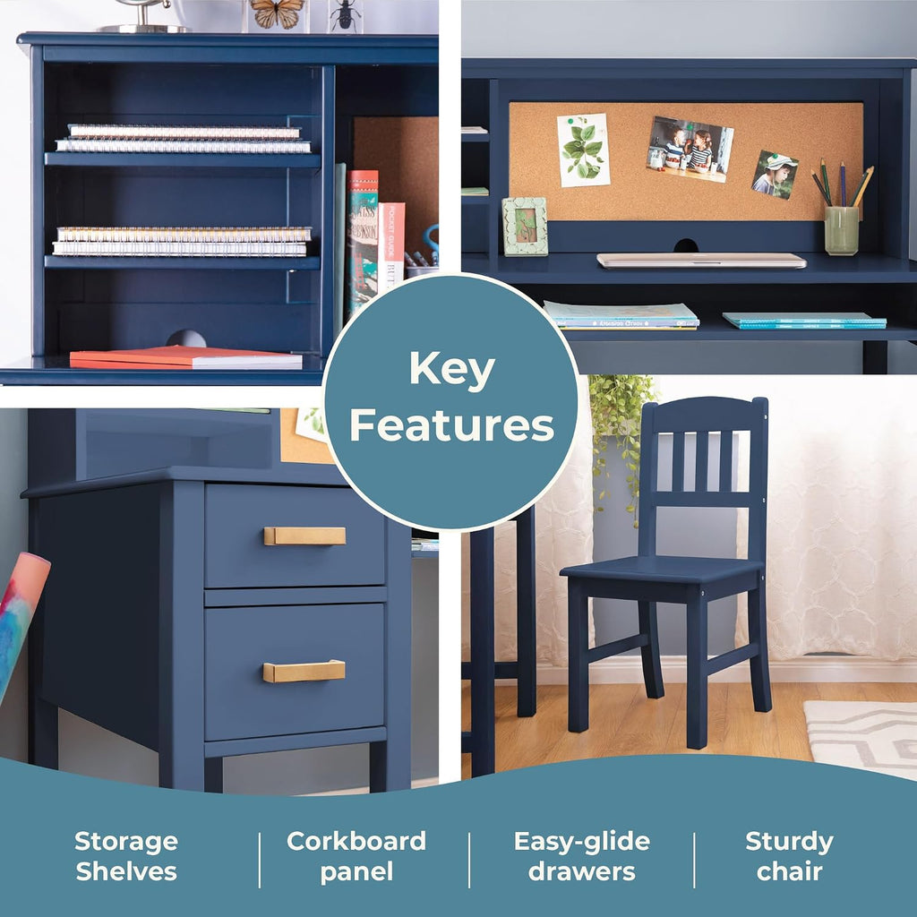 Navy Taiga Kids Desk Chair Set