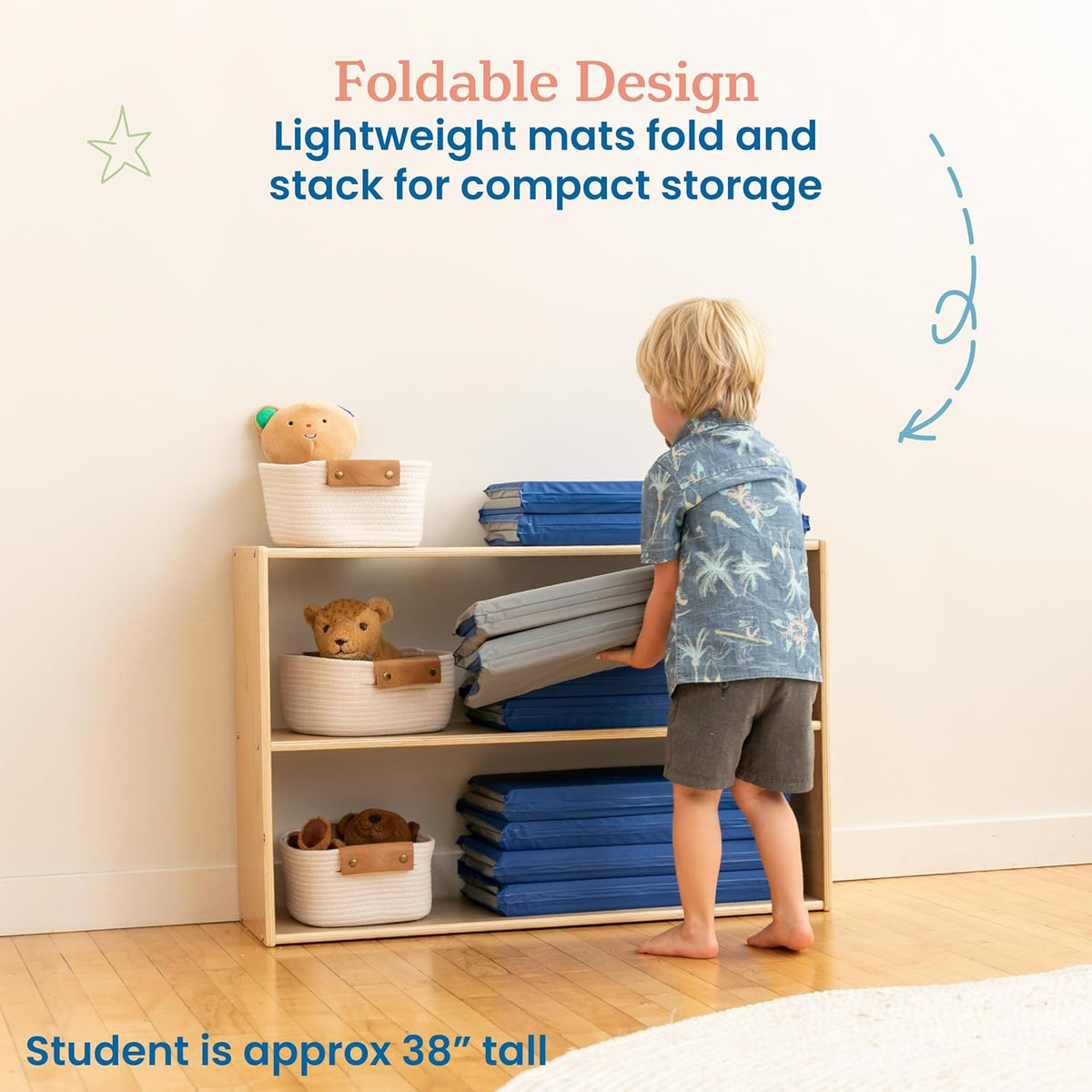 Blue Grey Foldable Rest Mat