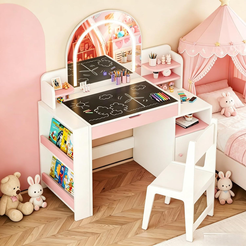 3 in 1 White Kids Vanity Set