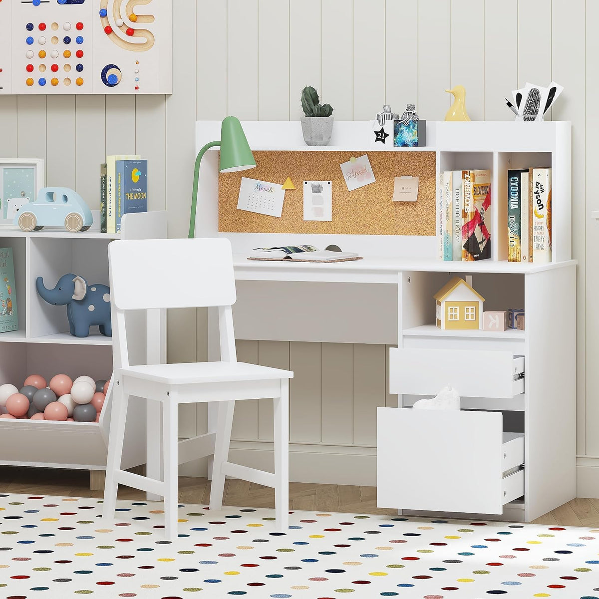 Wooden Kids Study Desk & Chair Set