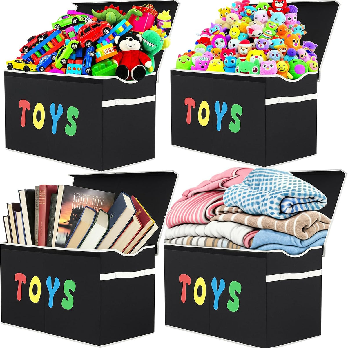 Black Foldable Toy Chest