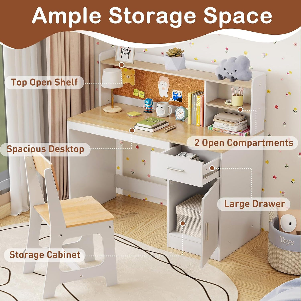 White Kids Desk Chair Set