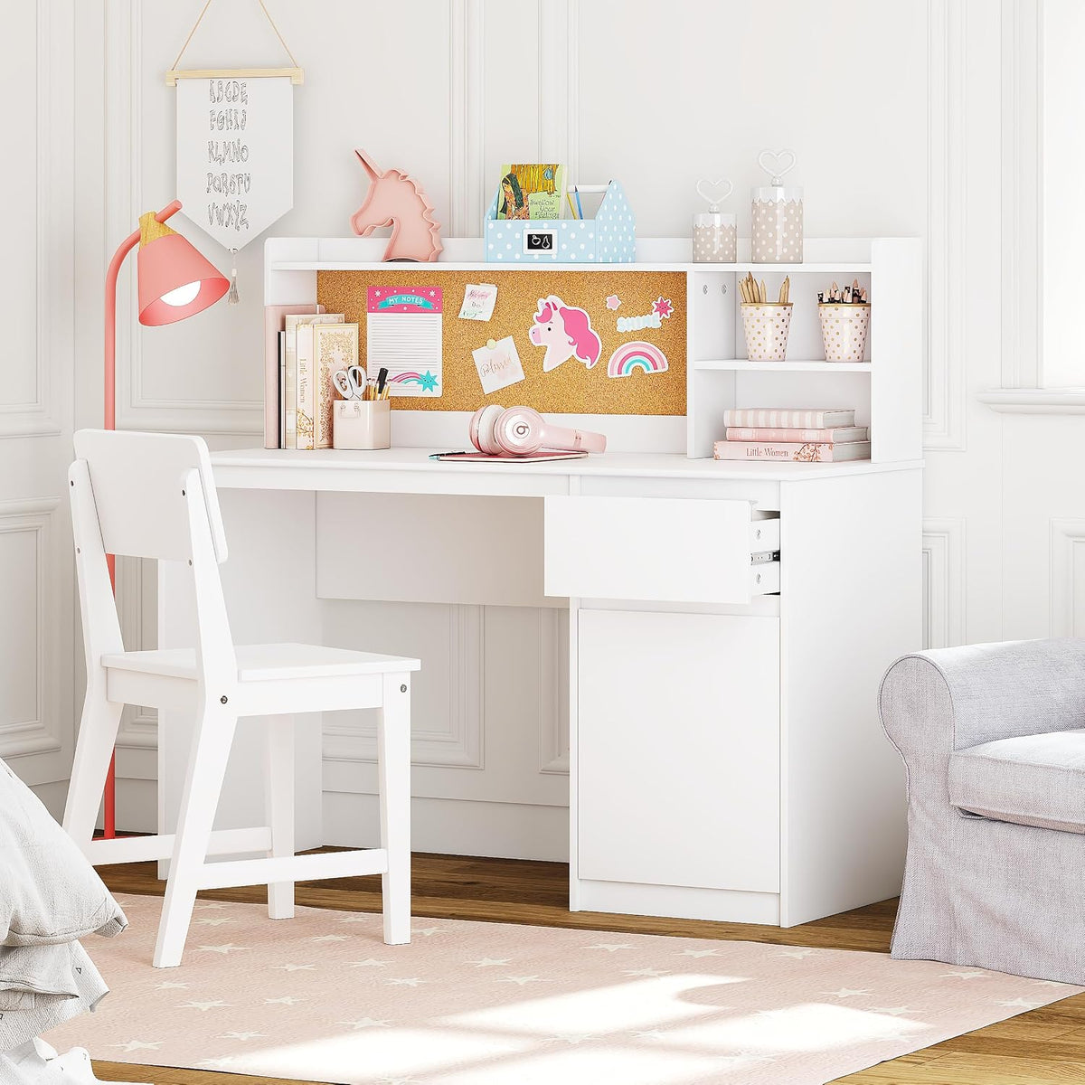 Wooden Kids Desk Chair Set