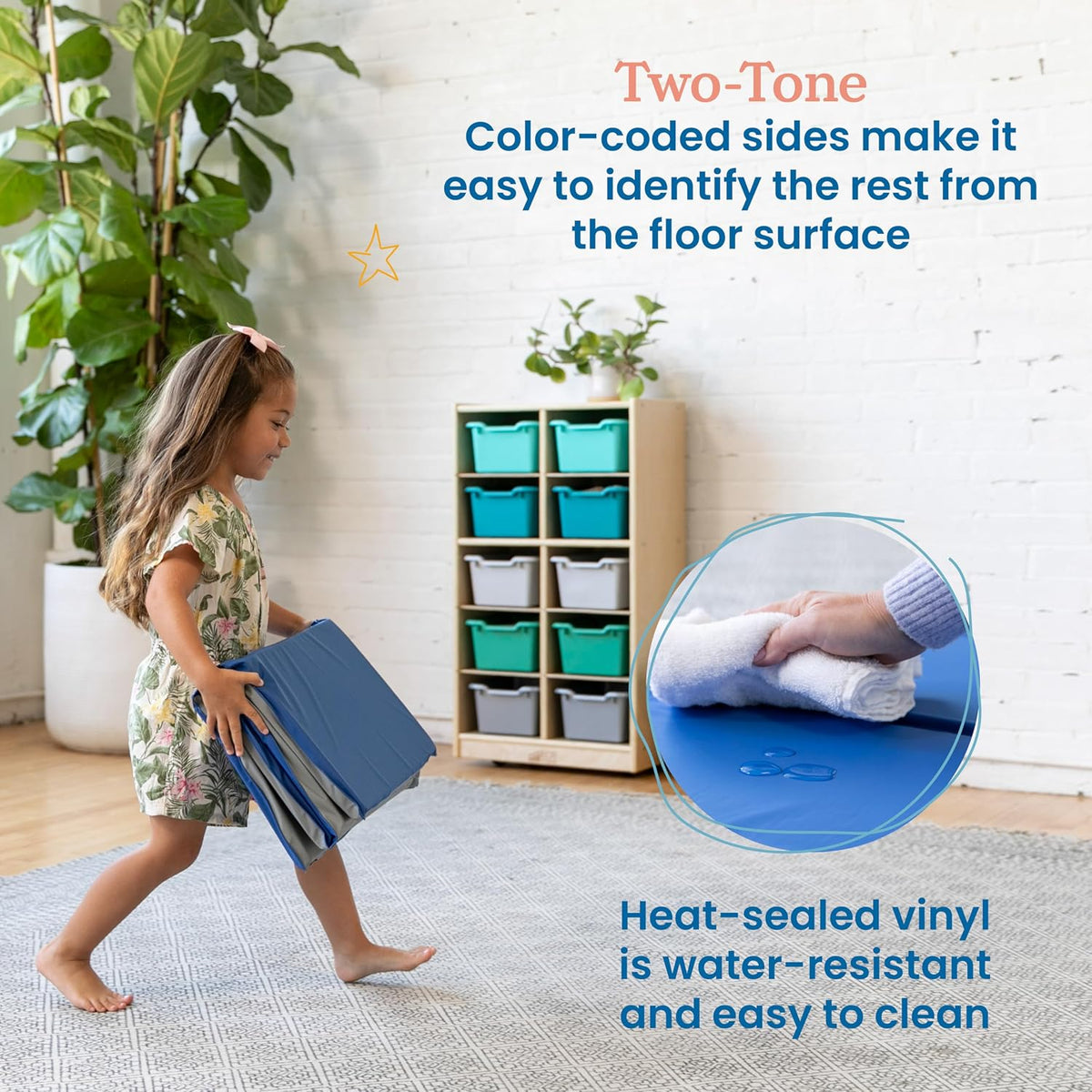 Blue Grey Foldable Rest Mat